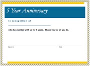 Anniversary certificates